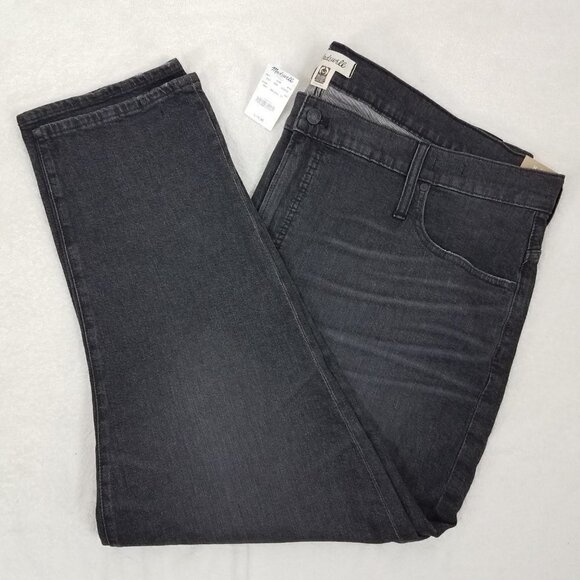 +NEW Madewell Waist 37 The Perfect Vintage Crop Jean in Washed Black/Gray NWT - Picture 1 of 11